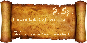 Hasenstab Szilveszter névjegykártya